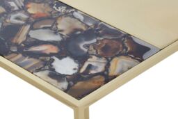 Orsina Luxurious Design Agate Side Table, Agate Stone Top Metal Side Table, Sturdy Bedside Table For Bedroom - thumbnail 4