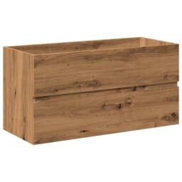 Berkfield Home Sink Cabinet with Built-in Basin Artisan Oak 91x39.5x49 cm in Brown - thumbnail 6