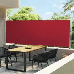 Berkfield Home Patio Retractable Side Awning 600x160 cm Red - thumbnail 1
