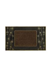 JVL Daisy PVC Pin Scraper Doormat 45x75cm Gold in Metallic Gold - Size: 45 cm x 75 cm