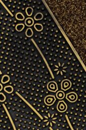 JVL Daisy PVC Pin Scraper Doormat 45x75cm Gold in Metallic Gold - Size: 45 cm x 75 cm - thumbnail 3