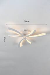 Unique V-Shape LED Semi-Flush Mount Ceiling Light in White - thumbnail 3