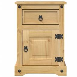 Berkfield Home Beautiful Bedside Cabinet Corona 45x35x64 cm Solid Wood Pine in Tan - Size: 45 x 35 x 64 cm - thumbnail 4