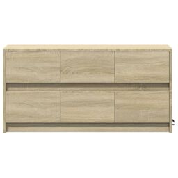 Berkfield Home TV Cabinet with LED Sonoma Oak 100x34x50 cm Engineered Wood in Brown - Size: 100 x 34 x 50 cm - thumbnail 6