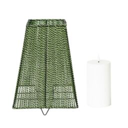 ValueLights Green Rope Candle Battery Operated Outdoor Lantern Garden Light in Bright Green - thumbnail 2