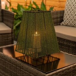 ValueLights Green Rope Candle Battery Operated Outdoor Lantern Garden Light in Bright Green