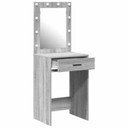 Berkfield Home Modern Dressing Table with LED Lights Grey Sonoma 50x41x135 cm - Size: 50 x 41 x 135 cm - thumbnail 4