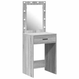 Berkfield Home Modern Dressing Table with LED Lights Grey Sonoma 50x41x135 cm - Size: 50 x 41 x 135 cm - thumbnail 3