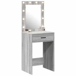 Berkfield Home Modern Dressing Table with LED Lights Grey Sonoma 50x41x135 cm - Size: 50 x 41 x 135 cm
