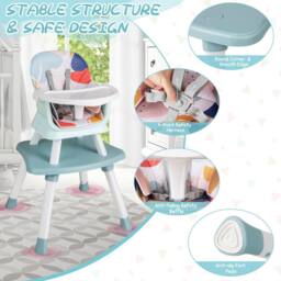 Costway 6-in-1 Baby High Chair Infant Feeding Chair w/Removable Tray & Cushion - thumbnail 6