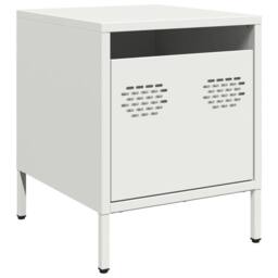 Berkfield Home Timeless Bedside Cabinet¬†White 35x39x43.5 cm Steel in White - thumbnail 3