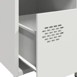Berkfield Home Timeless Bedside Cabinet¬†White 35x39x43.5 cm Steel in White - thumbnail 9