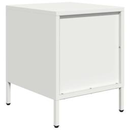 Berkfield Home Timeless Bedside Cabinet¬†White 35x39x43.5 cm Steel in White - thumbnail 7