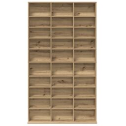 Berkfield Home CD Cabinet in Artisan Oak - 101x23x177.5 cm Made from Engineered Wood in Beige - thumbnail 6