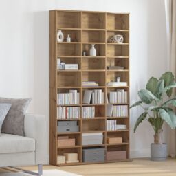 Berkfield Home CD Cabinet in Artisan Oak - 101x23x177.5 cm Made from Engineered Wood in Beige