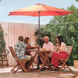 VonHaus Men's 2.7M Burnt Orange Steel Garden Parasol - thumbnail 8