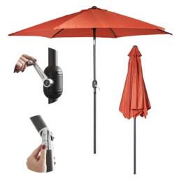 VonHaus Men's 2.7M Burnt Orange Steel Garden Parasol - thumbnail 1