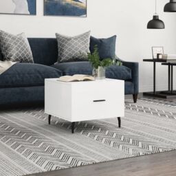 Berkfield Home Coffee Table High Gloss White 50x50x40 cm Engineered Wood - Size: 50 x 50 x 40 cm - thumbnail 1