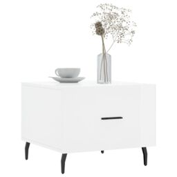 Berkfield Home Coffee Table High Gloss White 50x50x40 cm Engineered Wood - Size: 50 x 50 x 40 cm - thumbnail 3