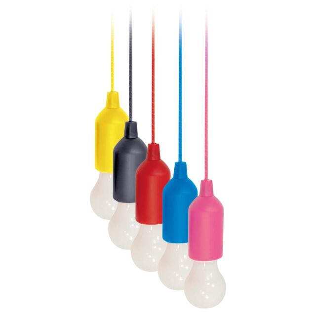 mysmartbuy 5 x Battery Operated Hanging LED Pull Lights - Portable Colourful Rope Lighting for Home, Shed, Garage, Caravan, Camping, Wardrobe - image 1