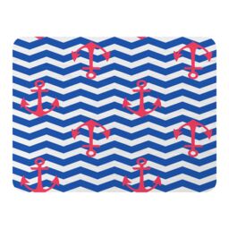 Benjamin Tate Design Anchors On Zig Zag Stripes Blanket in Natural - Size: 120 cm x 150 cm - thumbnail 1