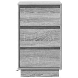 Berkfield Home Bedside Cabinet with LED Grey Sonoma 39x34.5x65 cm Engineered Wood - thumbnail 6