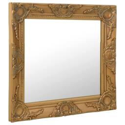 Berkfield Home Wall Mirror Baroque Style 50x50 cm Gold - thumbnail 1