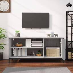 Berkfield Home TV Cabinet Grey Sonoma 100x40x45 cm Engineered Wood - Size: 100 x 40 x 45 cm - thumbnail 3