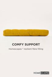 Homescapes Seat Pad Luxury 100% Cotton Velvet Indoor Outdoor Garden Cushion, 40cm in Mustard - Size: 40 cm x 40 cm - thumbnail 5