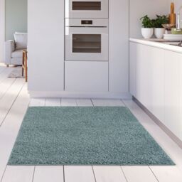 THE RUGS Soft Plain High Pile Shaggy Rugs & Runners Living Room Bedroom 380 in Duck Egg Blue - Size: 120 cm x 170 cm - thumbnail 9