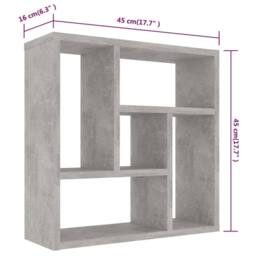 Berkfield Home Wall Shelf Concrete Grey 45.1x16x45.1 cm Engineered Wood - thumbnail 6