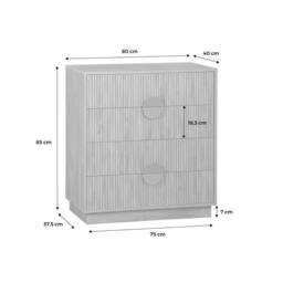 sweeek 4-drawer chest with grooved mango wooden effect in Brown - thumbnail 6