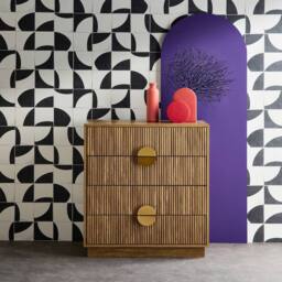 sweeek 4-drawer chest with grooved mango wooden effect in Brown - thumbnail 4