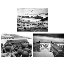 Artery8 Wall Art Print Pack of 3 War WWII USA Troops Landing Omaha D-Day Large Poster Set - thumbnail 2
