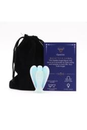 KDMD Hand Carved Opalite Angel - Spiritual Decor & Meditation Gift in Light Blue - thumbnail 1