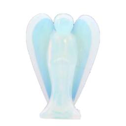 KDMD Hand Carved Opalite Angel - Spiritual Decor & Meditation Gift in Light Blue - thumbnail 3