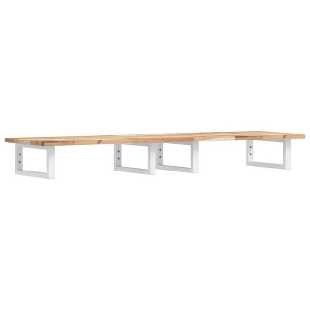 Berkfield Home Basin Shelf Wall Mounted Steel & Solid Wood Acacia in Brown - image 1