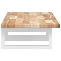 Berkfield Home Basin Shelf Wall Mounted Steel & Solid Wood Acacia in Brown - thumbnail 5