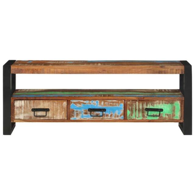 Berkfield Home TV Cabinet 120x30x45 cm Solid Wood Reclaimed in Brown - Size: 120 x 30 x 45 cm - image 1