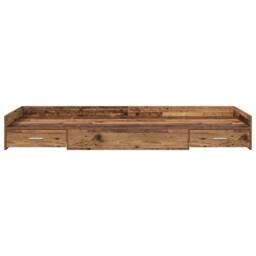 Berkfield Home Modern Storage Bed Frame Old Wood 90 x 200 cm Engineered wood in Brown - thumbnail 5