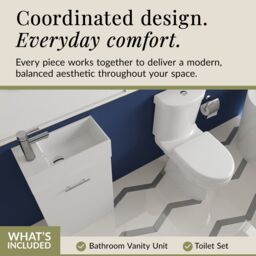 Balterley Cloakroom Floor Standing Vanity & Toilet Set - Gloss White - thumbnail 7