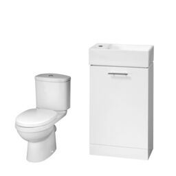 Balterley Cloakroom Floor Standing Vanity & Toilet Set - Gloss White