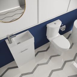 Balterley Cloakroom Floor Standing Vanity & Toilet Set - Gloss White - thumbnail 3