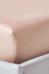 Homescapes Egyptian Cotton Fitted Sheet 12 inch 1000 Thread Count in Beige - Size: Double Fitted