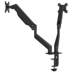 Berkfield Home Dual Monitor Arm for Max 27 Inch Screen Gas Spring 20 kg in Black - thumbnail 7