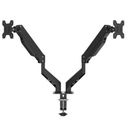 Berkfield Home Dual Monitor Arm for Max 27 Inch Screen Gas Spring 20 kg in Black - thumbnail 5