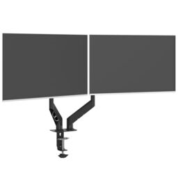 Berkfield Home Dual Monitor Arm for Max 27 Inch Screen Gas Spring 20 kg in Black - thumbnail 4