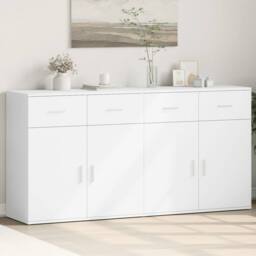 Berkfield Home Sideboards 2 pcs White 79x38x80 cm Engineered Wood - Size: 79 x 38 x 80 cm - thumbnail 2