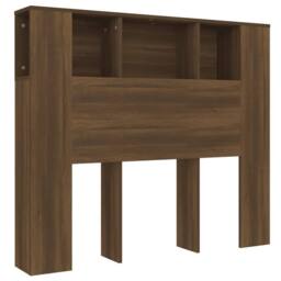 Berkfield Home Headboard Cabinet Brown Oak 120x18.5x104.5 cm - thumbnail 3