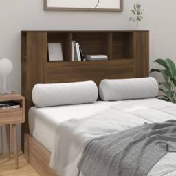 Berkfield Home Headboard Cabinet Brown Oak 120x18.5x104.5 cm - thumbnail 1
